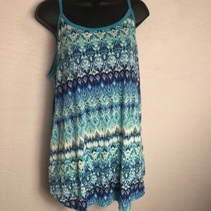 French Laundry Tops - French Laundry Blue Printed Tank Plus 3X French Laundry Tops - French Laundry Blue Printed Tank Plus 3X